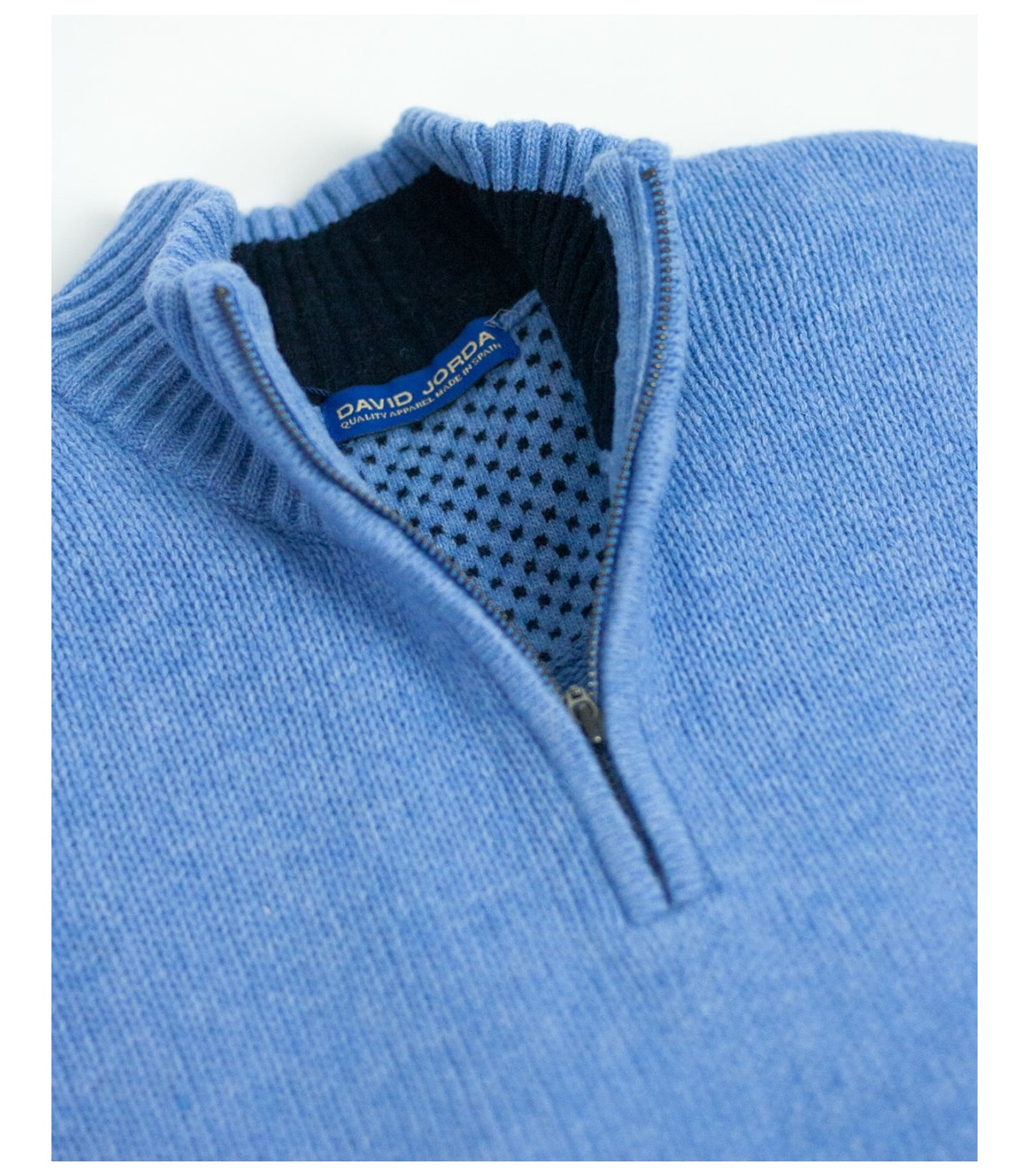 SUETER GRUESO CREMALLERA MEZCLA LAMBSWOOL AZUL