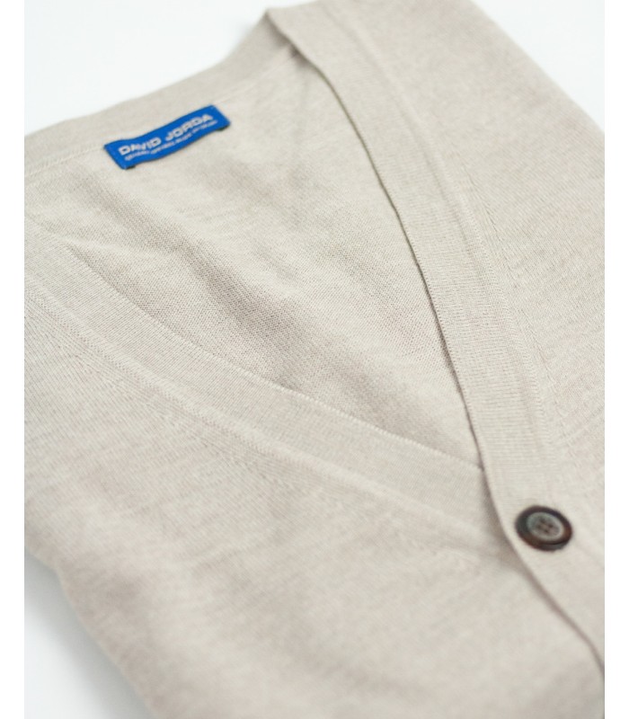 CHAQUETA CLASICA BOTONES MEZCLA DE LANA  PIEDRA