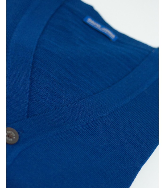 CHAQUETA CLASICA BOTONES MEZCLA DE LANA  AZUL TINTA