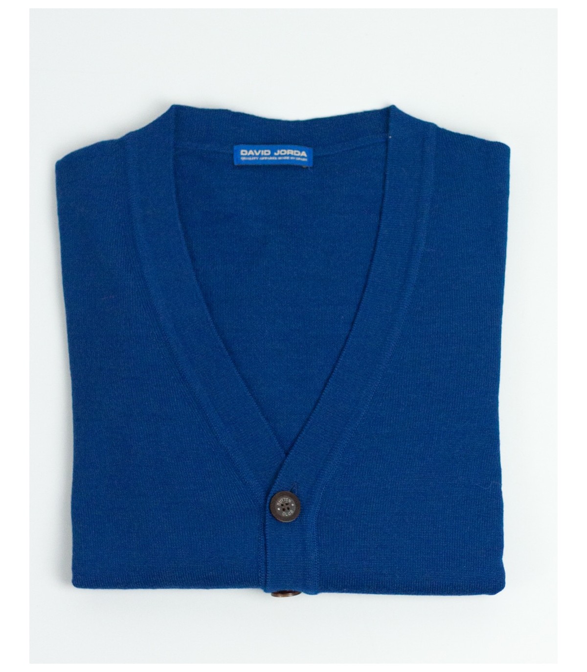 INK BLUE BUTTON CARDIGAN MERINO WOOL BLEND