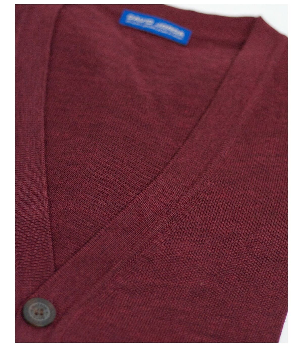 RUST BUTTON CARDIGAN MERINO WOOL BLEND