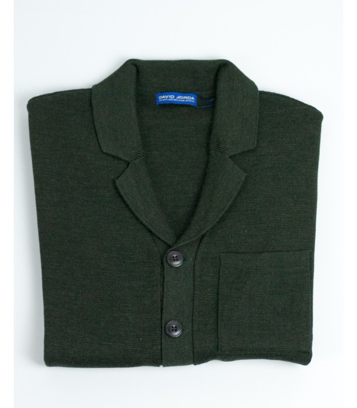 TEBA DE PUNTO MEZCLA DE LANA VERDE OSCURO