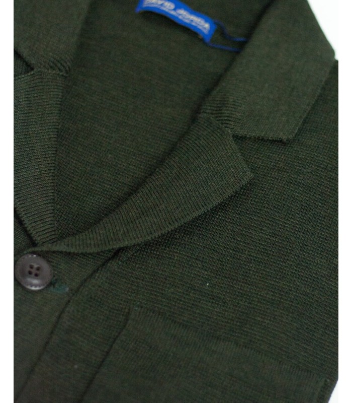 TEBA DE PUNTO MEZCLA DE LANA VERDE OSCURO