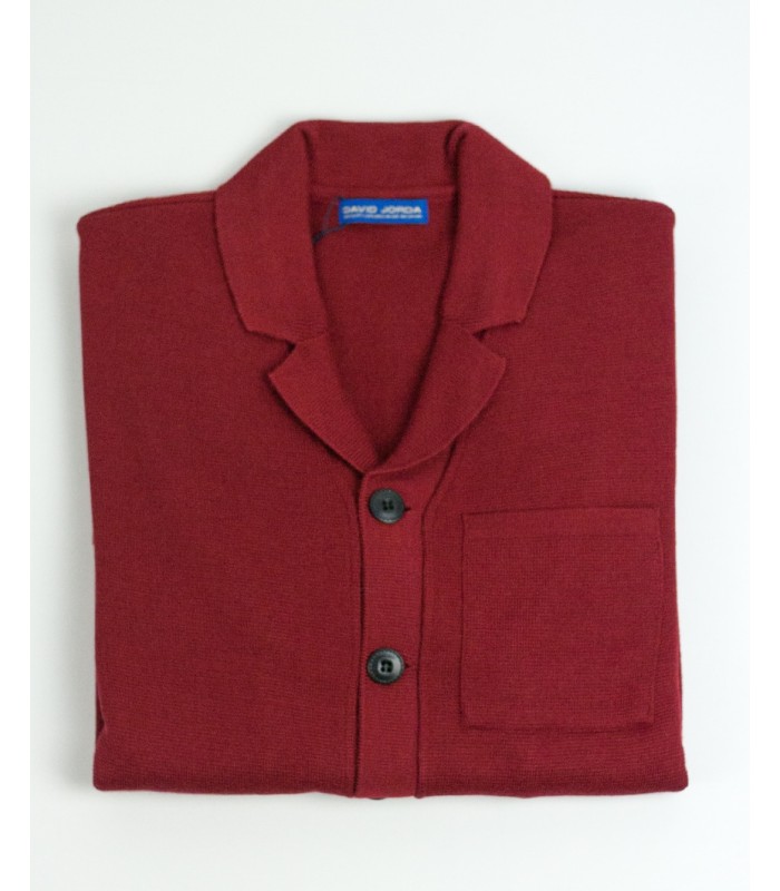 TEBA DE PUNTO MEZCLA DE LANA ROJO