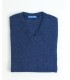 V-NECK LAMBSWOOL BLEND NAVY BLUE