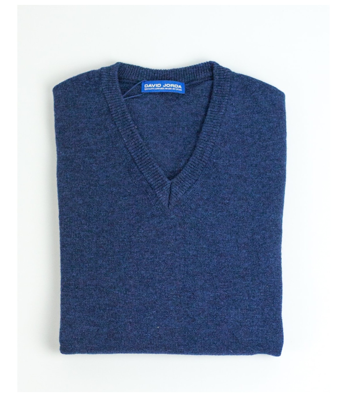 V-NECK LAMBSWOOL BLEND NAVY BLUE