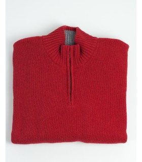 SUETER GRUESO CREMALLERA MEZCLA LAMBSWOOL ROJO
