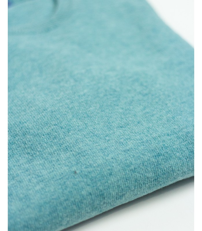 LIGHT TURQUOISE ROUND NECK LAMBSWOOL BLEND