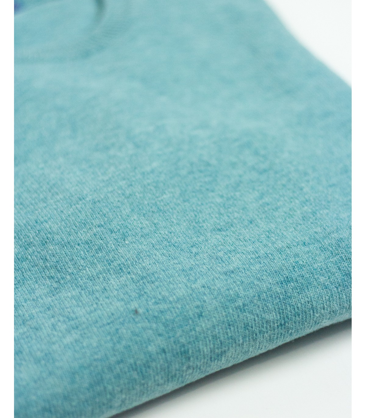 LIGHT TURQUOISE ROUND NECK LAMBSWOOL BLEND
