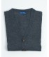 DARK GREY BUTTON CARDIGAN MERINO WOOL BLEND