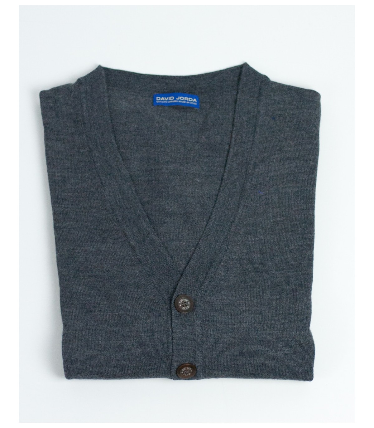 CHAQUETA CLASICA BOTONES MEZCLA DE LANA GRIS OSCURO