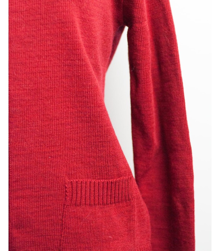 CARDIGAN CON BOLSILLOS MEZCLA DE LANA ROJA