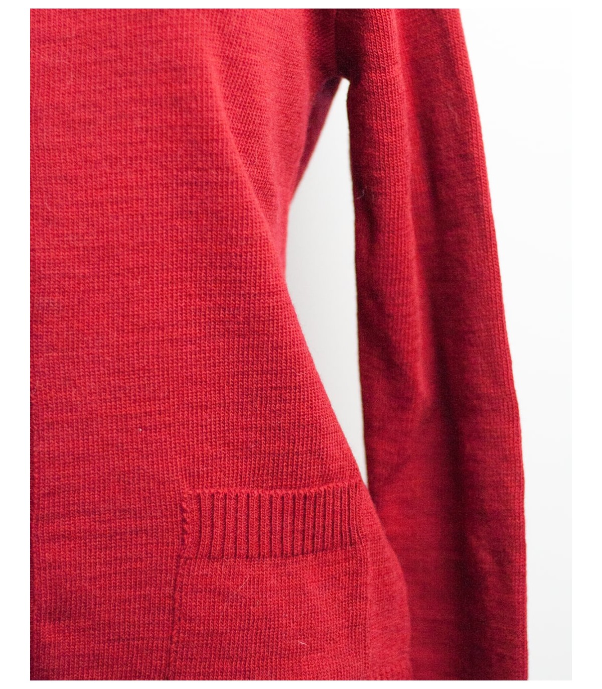 CARDIGAN CON BOLSILLOS MEZCLA DE LANA ROJA