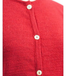 CARDIGAN CON BOLSILLOS MEZCLA DE LANA ROJA