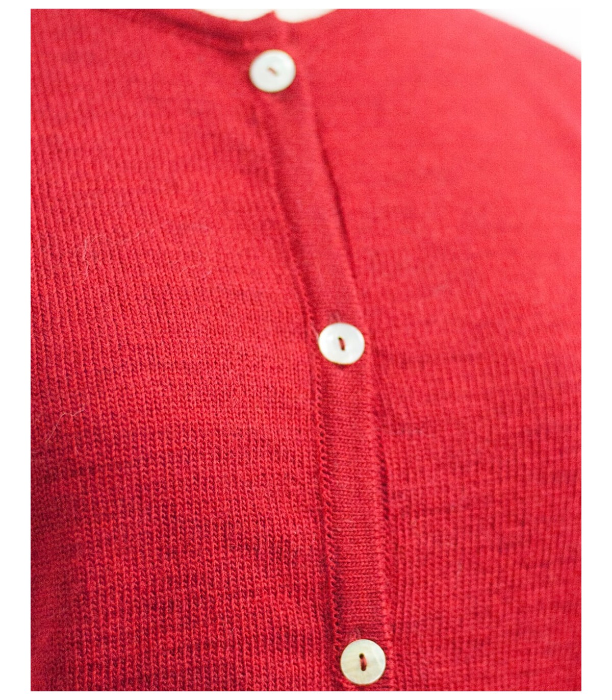 RED CARDIGAN WITH POCKETS MERINO WOOL BLEND