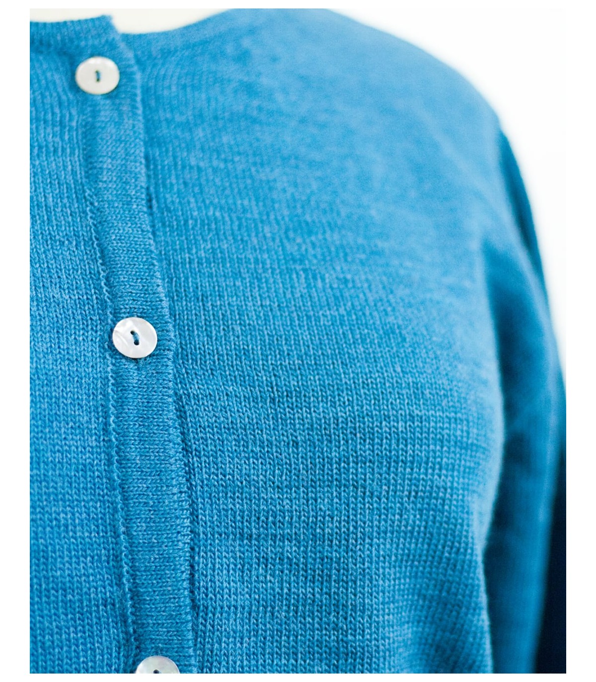 CARDIGAN CON BOLSILLOS MEZCLA DE LANA TURQUESA