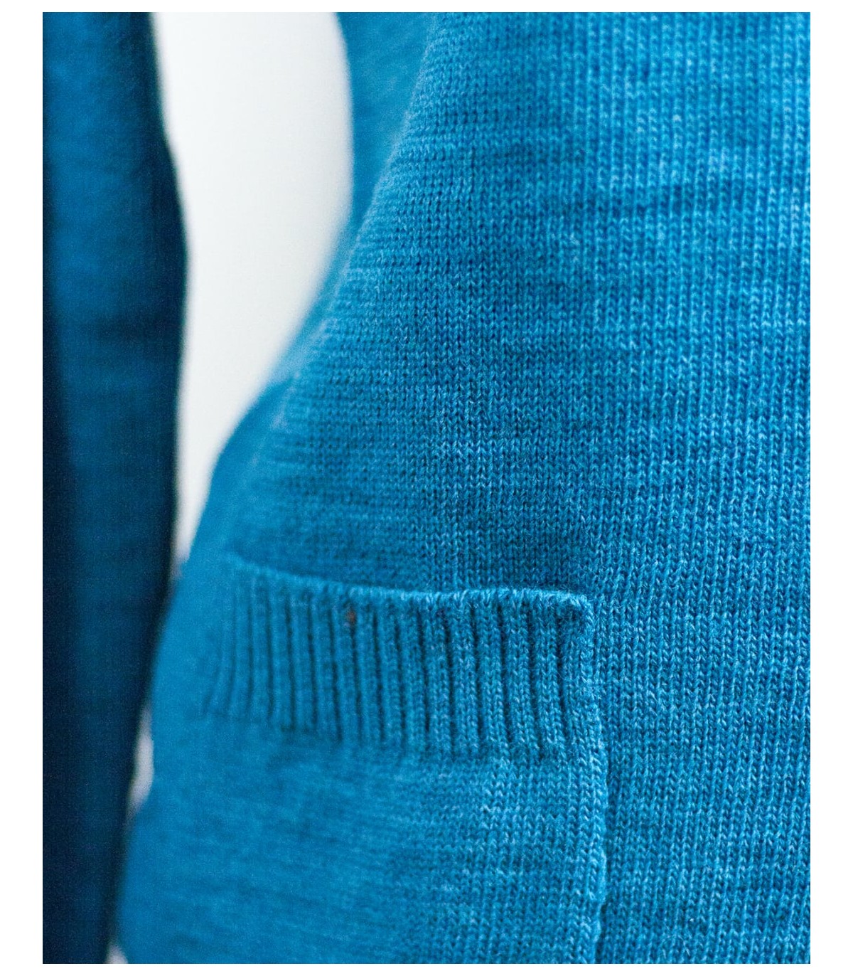 CARDIGAN CON BOLSILLOS MEZCLA DE LANA TURQUESA