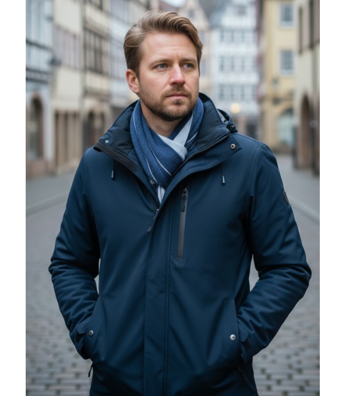 BUFANDA CASHMERE RAYAS AZULES