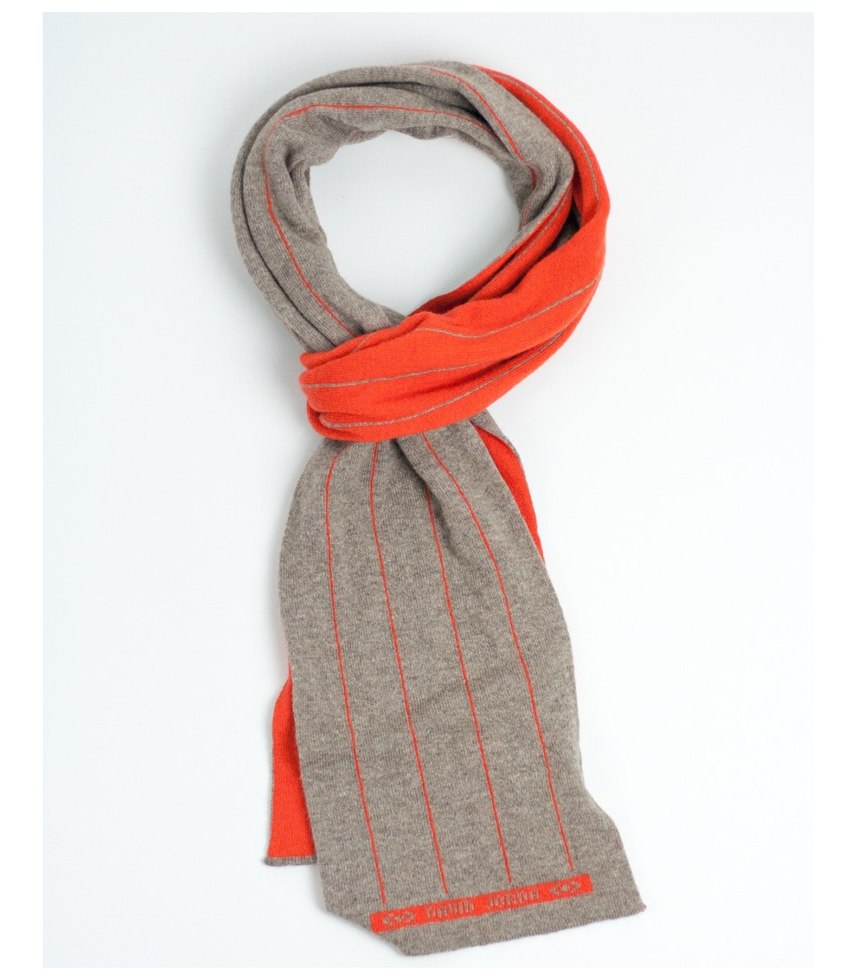 BROWN & ORANGE CASHMERE SCARF