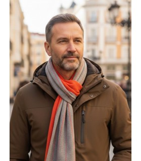 BROWN & ORANGE CASHMERE SCARF